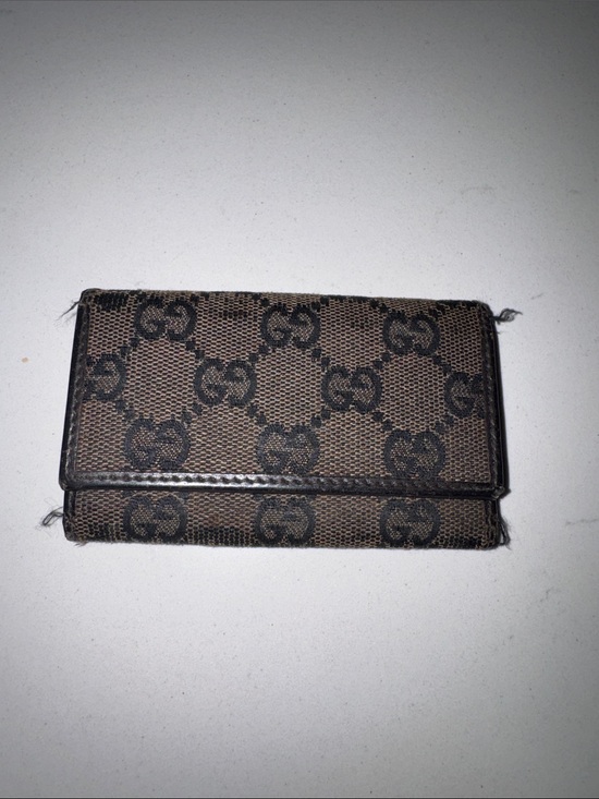 Gucci Other - Gucci Brown/Black GG Canvas Fold Key Wallet